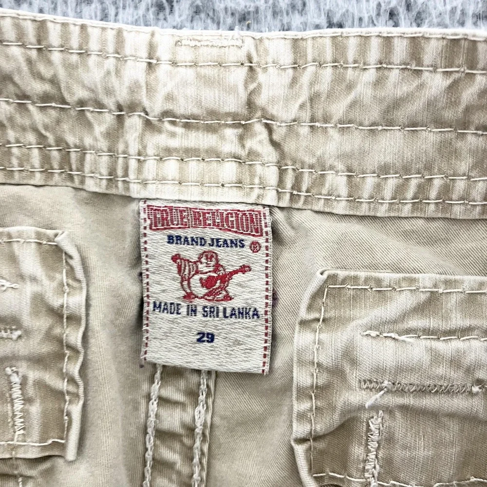 True Religion Cargo Shorts Mens 29 Beige 12